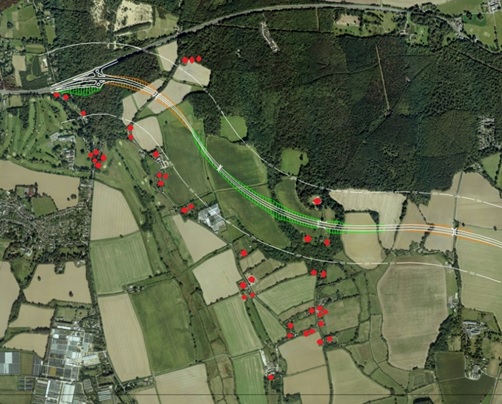 Highways England schematic map of the Arundel A27 options